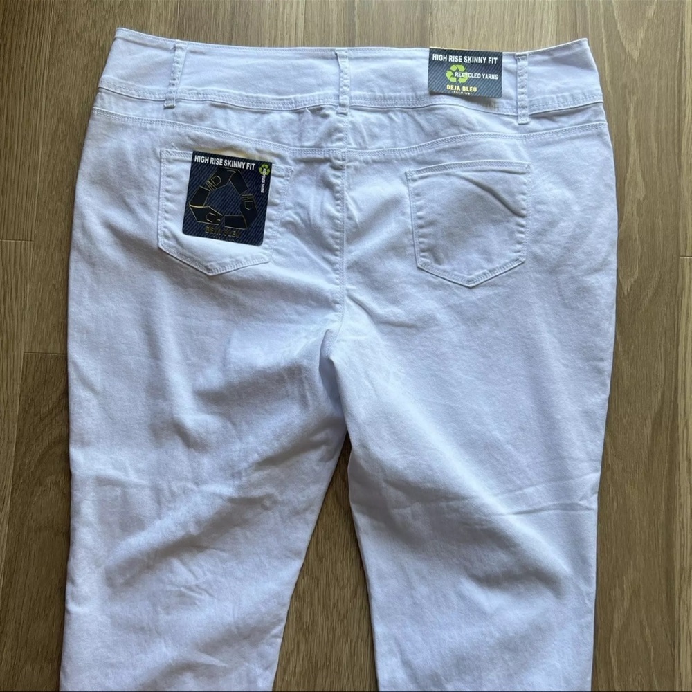 Deja Blue High Rise Distressed Skinny Jeans White Women’s Plus Size 24 - Picture 7 of 15